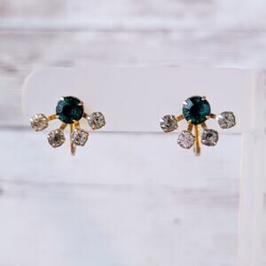 Vintage Bugbee & Niles Screw Back Earrings - Green